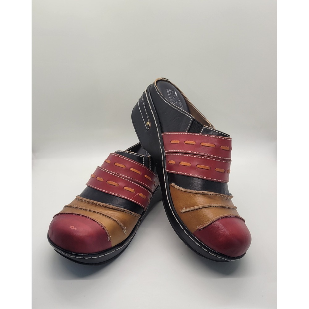 Spring Step L'Artiste Reggae-B Clogs EU 39 Women Leather Colorblock Boho